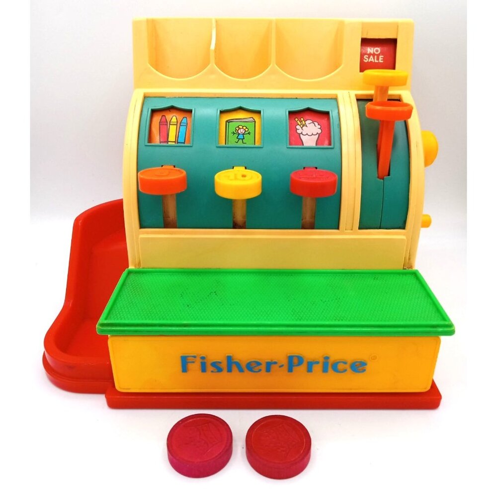 Fisher Price Classics Retro Cash Register Vintage 1990 Pretend Play Toy 2044